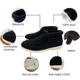 Fur Loafers Flat Shoes Women's Suede Slippers 2025 Quality Casual Shoes Women's Winter Wool Snow Boots