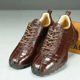 2025 new arrival Fashion Crocodile Belly Skin causal shoes men,male Genuine leather Sneakers 018