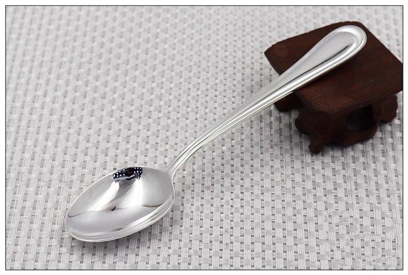 Western tableware set sterling silver 99.9% coffee spoon sugar tea dessert kitchen steak spoon knife and fork coffee tea spoon