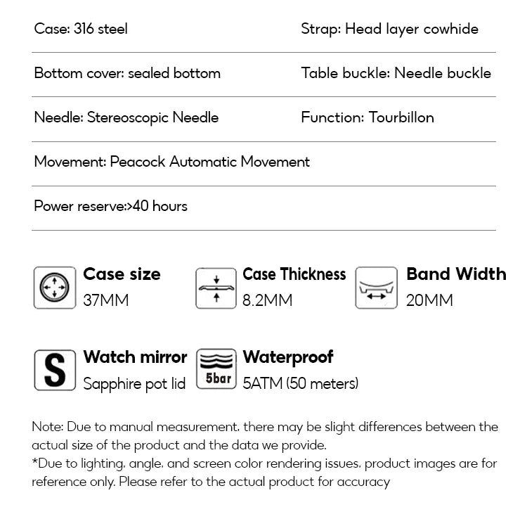 FARASUTE Tourbillon Sports Watch Men Luxury Watch Peacock Tourbillon Movement Sapphire Stainless Steel Waterproof Watch Relogio