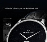 Seagull Tourbillon Men Watch ST8230 Manual Mechanical Vintage Skeleton Wristwatch Elegant Crocodile Strap Relogio Masculion 6144