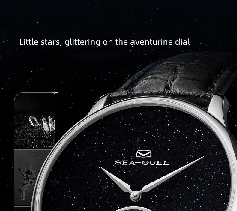 Seagull Tourbillon Men Watch ST8230 Manual Mechanical Vintage Skeleton Wristwatch Elegant Crocodile Strap Relogio Masculion 6144