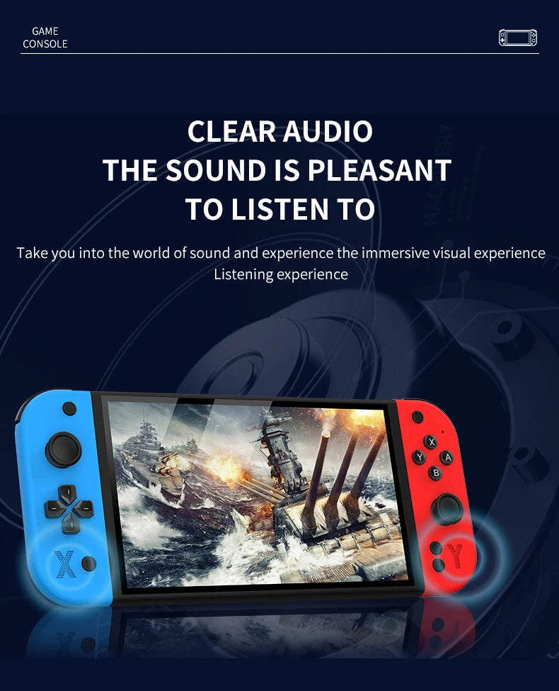 G90 7inch 64GB 4000mAh portable handheld game console arcade high-definition For PSP/PS1 nostalgic retro TV Gaming Controller