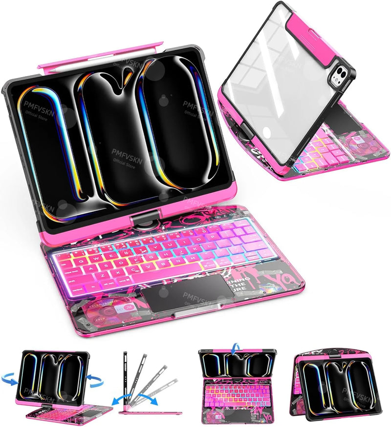 Bluetooth Magic Keyboard For iPad Air 11 13 2025 Air 5 4 iPad 11 A16 10th Gen Rotatable Case For iPad Pro 11 13 M4 Pro 12.9 2022