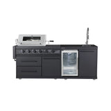 304 Stainless Steel Outdoor Kitchen Set with BBQ Grill, Sink,fridge , Storage Cabinets