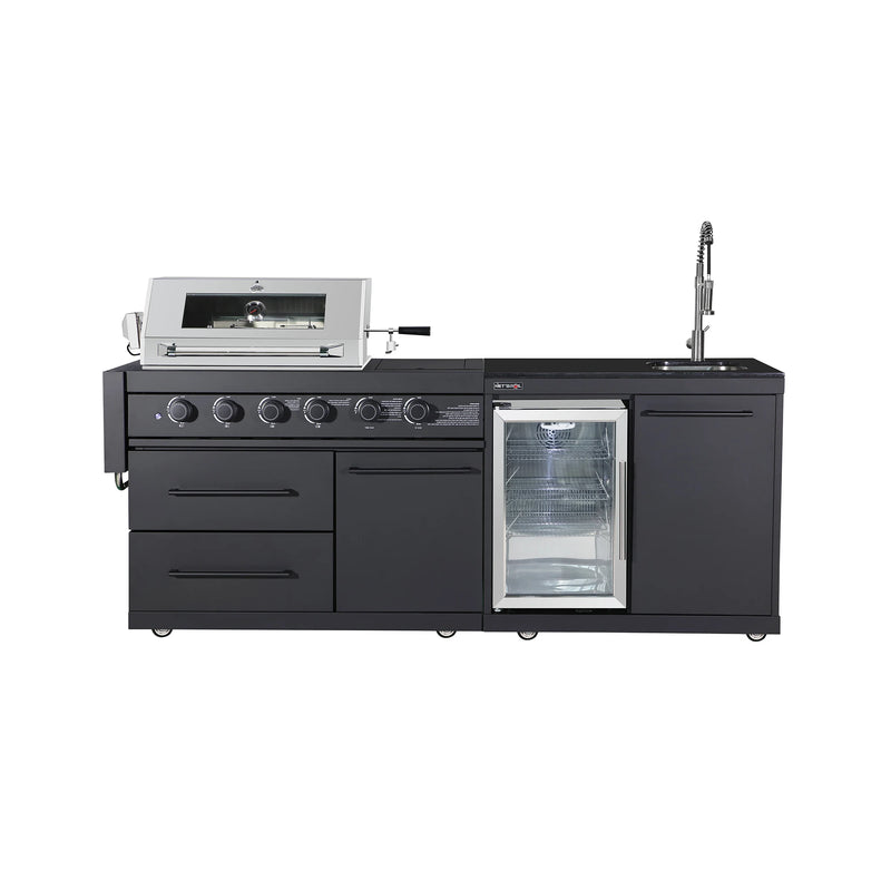 304 Stainless Steel Outdoor Kitchen Set with BBQ Grill, Sink,fridge , Storage Cabinets