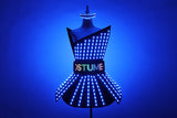 Full Color LED Dress Luminous Costume Nightclub Bar Singer Dj GoGo Women Glowing Skirt Sexy Lead Dancer Light Up Clothing Suits