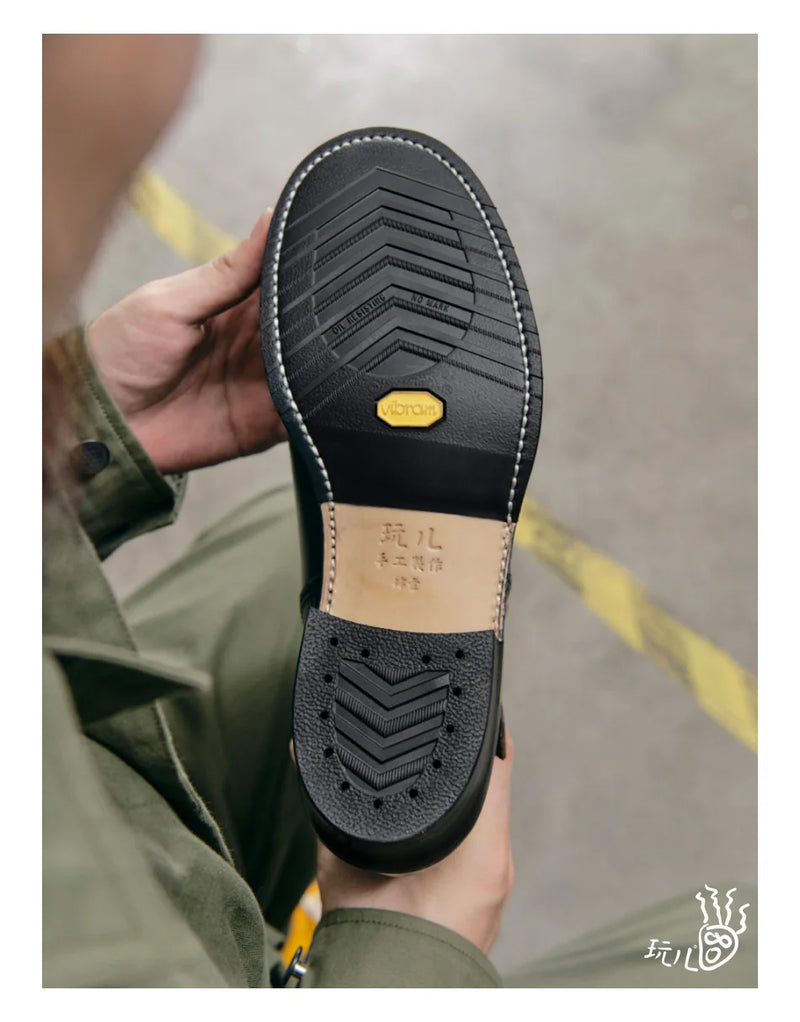 KOWM Cowhide Hiking shoes Brown trekking boots men Engineer's boots workwear goodyear shoes trendy ankle shoes walking sneakers