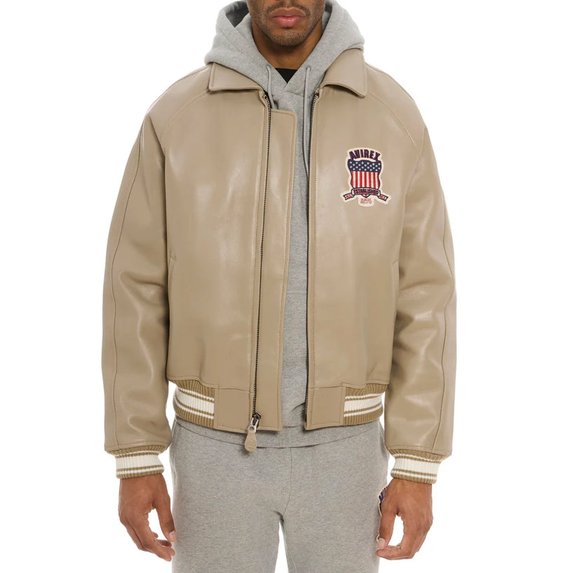 Europe US plus size Men Hip Hop Sheep skin Varsity Jacket Embroidered Diamond Classic Casual Sport genuine leather Coat clothing