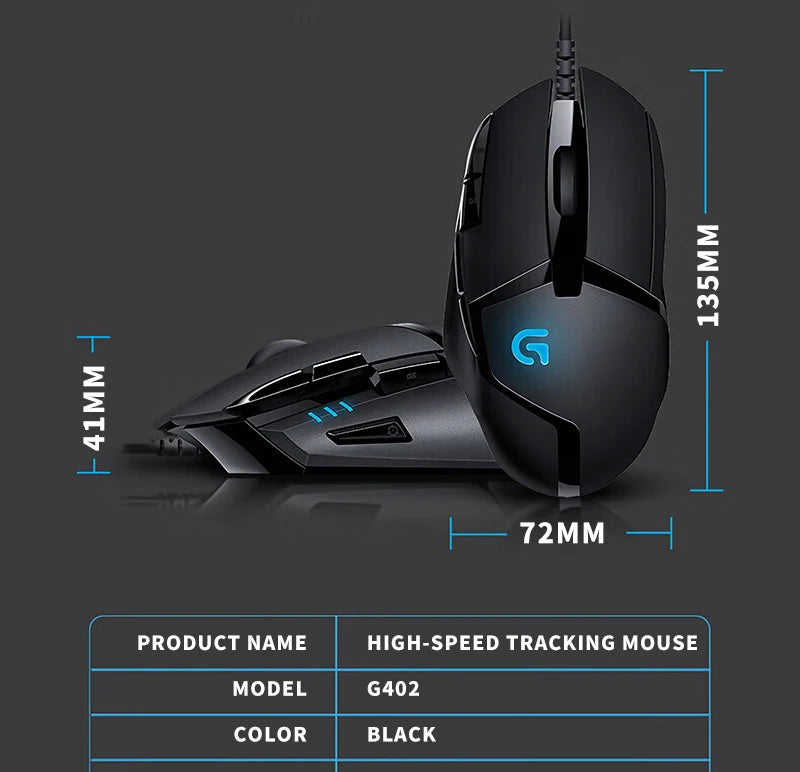 Logitech (G) G402 gaming mouse wired mouse e-sports mechanical macro programming mouse CSGO eating chicken computer competitive