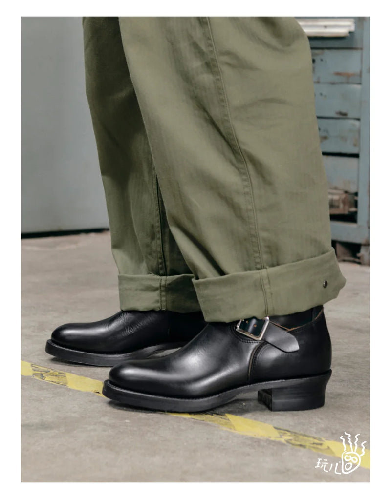 KOWM Cowhide Hiking shoes Brown trekking boots men Engineer's boots workwear goodyear shoes trendy ankle shoes walking sneakers