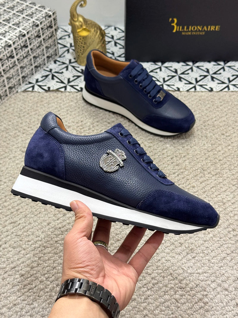 BILLIONAIRE BLSK CPRT Shoes Cowhide 2025 new embroidery fashion quality comfort motion Men‘s European size 39-45 Black Shoes