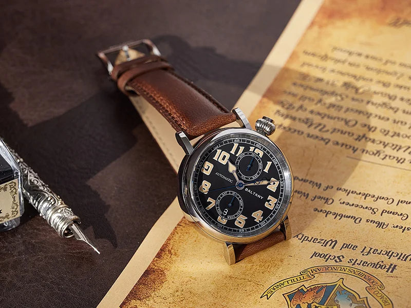 Baltany 2024 New 1935 S6047 Retro Men's Automatic Mechanical Watch Luxury Sapphire Waterproof 5Bar Super Glow C3 releoj hombre w