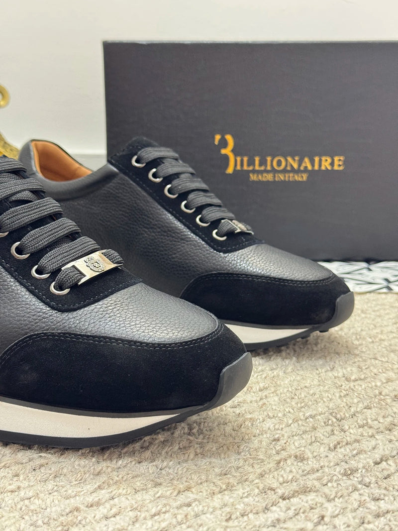 BILLIONAIRE BLSK CPRT Shoes Cowhide 2025 new embroidery fashion quality comfort motion Men‘s European size 39-45 Black Shoes