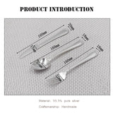 Western tableware set sterling silver 99.9% coffee spoon sugar tea dessert kitchen steak spoon knife and fork coffee tea spoon