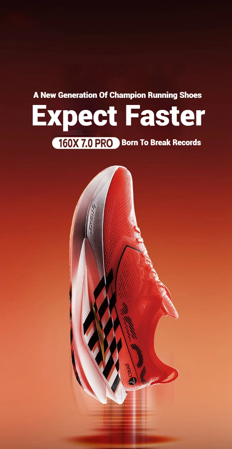 Xtep 160X 7.0 Pro Running Shoes 2025 Professional Marathon PB Carbon Plate Sports Shoes Cushioning Shock Sneakers 975319110041