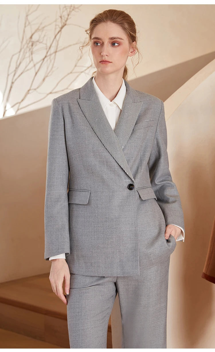 K1775W 97% Australian Wool Blazer For Women Ladies Suits Office Wear Formal Clothes Business Luxuy Clothing