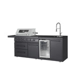 304 Stainless Steel Outdoor Kitchen Set with BBQ Grill, Sink,fridge , Storage Cabinets