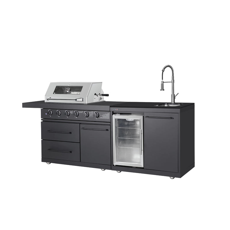 304 Stainless Steel Outdoor Kitchen Set with BBQ Grill, Sink,fridge , Storage Cabinets