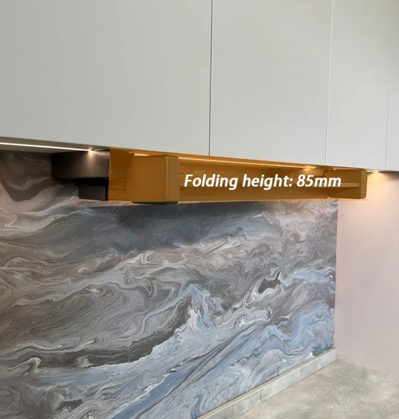 Kitchen Organizer Hanging Shelves 2 Layer Folding Dish Rack Top Mounted Lifting Basket Cabinet Kitchen Cupboard Cutlery Holder