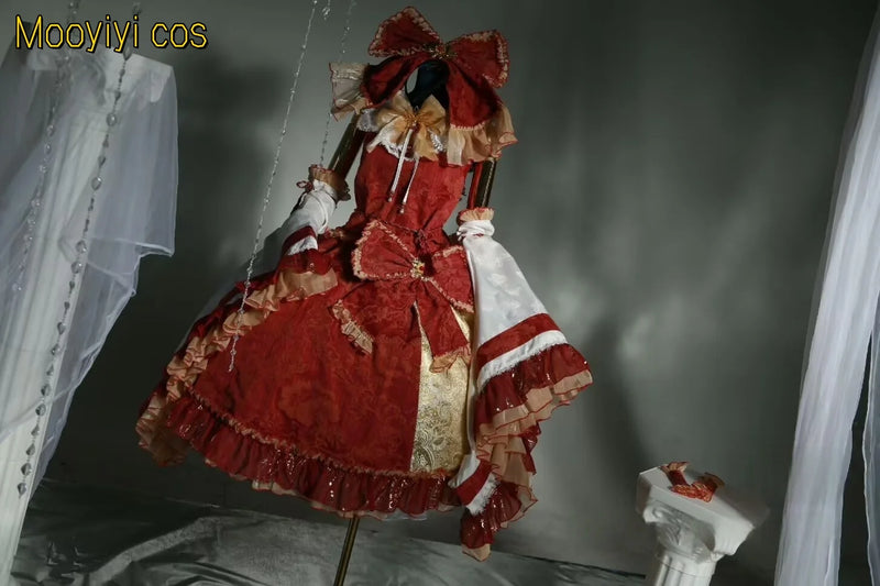 New Mooyiyi cos Hakurei Reimu Cosplay costume Halloween Christmas Role Playing Party Comic Red Dress New Touhou Project