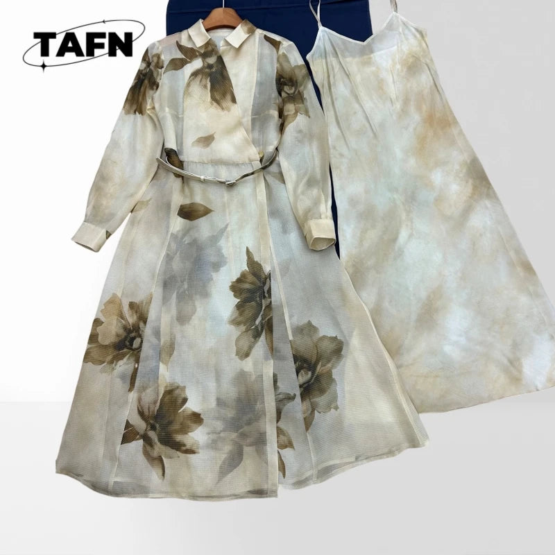 High Street Comfortable Refined Trendy Niche Beautiful Simple Retro Fashion Cashmere Dress  Elegant and Trendy for Casual AF1939