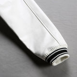 Europe US plus size Men Hip Hop Sheep skin Varsity Jacket Embroidered Diamond Classic Casual Sport genuine leather Coat clothing