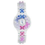 BELLUX Official Design Butterfly  Colored Synthetic Gemstone Full Diamond 925 Silver Women's Luxury Watch Fine Jewelry Gift