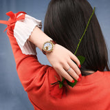 BERNY Luxury 18K Gold Mechanical Watch for Women Automatic Self-Wind Sapphire Ladies Wristwatch 72 Diamond 5ATM Skeleton Design