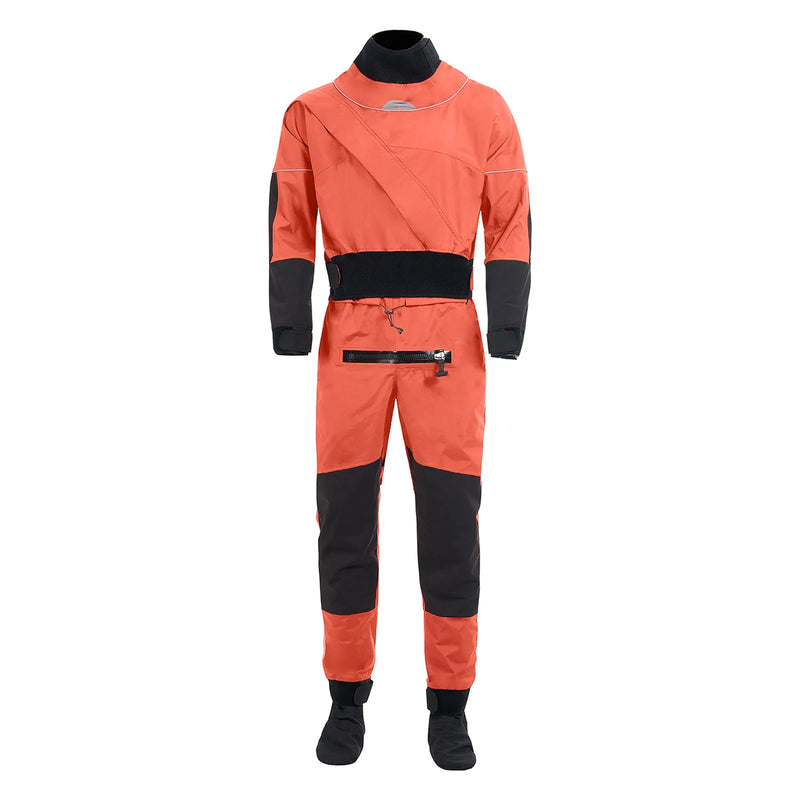 Men's Kayaking Breathable Dry Suit Surfing Fly Fishing Three-Layer Waterproof Fabric Neoprene Cuffs And Neckline  Drysuit DM-2