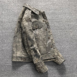 Camouflage Grey Spring Leather Jacket Men Vintage Style Genuine Natural Sheepskin Single Breasted Leather Coat