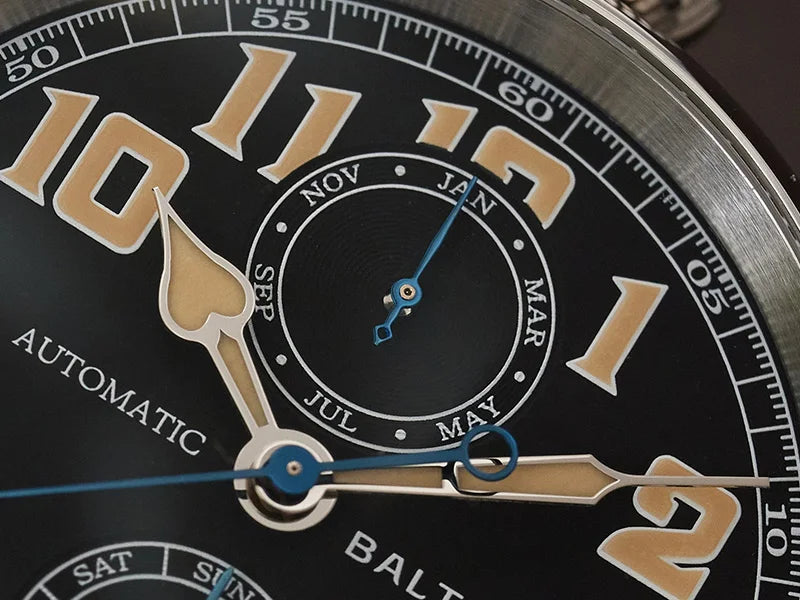 Baltany 2024 New 1935 S6047 Retro Men's Automatic Mechanical Watch Luxury Sapphire Waterproof 5Bar Super Glow C3 releoj hombre w