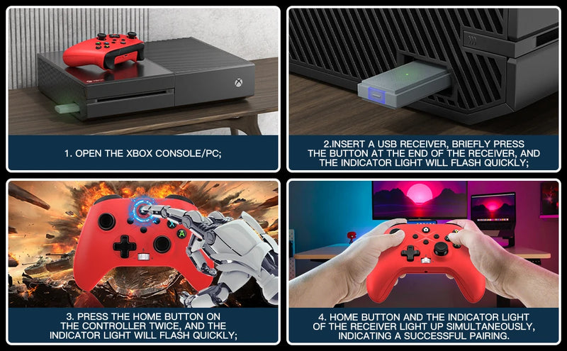 Gaming Controller for Xbox One/Series S/X/PC Console Joystick Wireless 2.4G Remote Control Gamepad supports Windows 7/8/10 Above