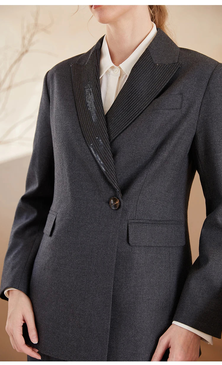 K1775W 97% Australian Wool Blazer For Women Ladies Suits Office Wear Formal Clothes Business Luxuy Clothing