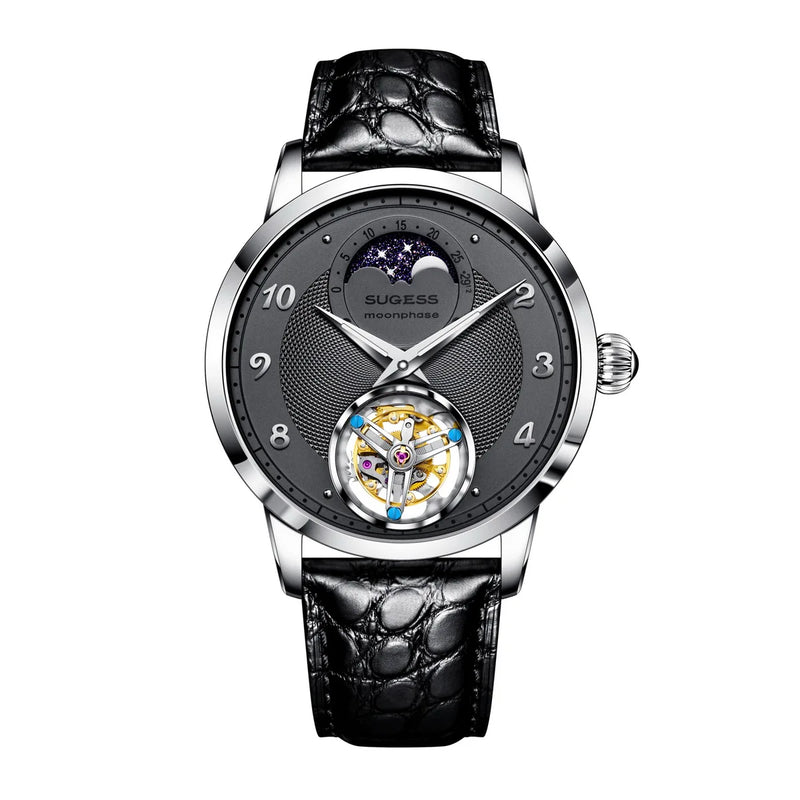 2023 Sugess Top Tourbillon Mens Luxury Watch Tianjin ST8235 Movement Mechanical Wristwatches Sapphire Glass Moonphase Luminous