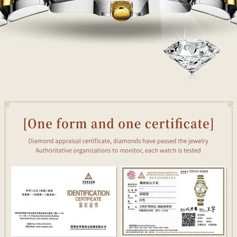 Original OUPINKE 3199 Swiss Automatic Mechanical Watch for Women Real Diamond Sapphire Mirror Ladies Watch Bracelet Set Gift NEW