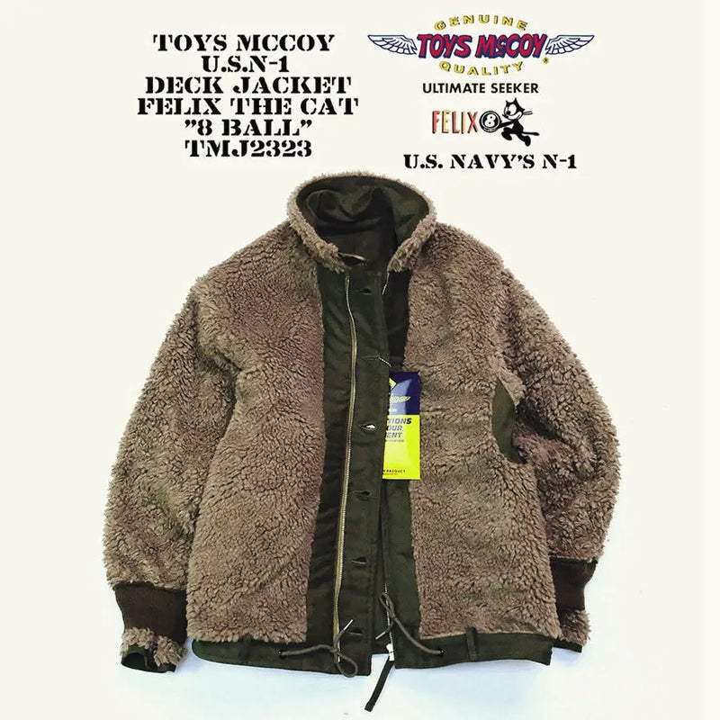 TOYS (Felix) Black "8" US Initial N-1 Navy Model 1943 Deck Clipped Jacket