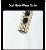 Kitchen Brush Gold Patterned Brass Faucet Pull Out 360 Degree Swivel Hot And Cold Mixer Tap Stream Sprayer Head Single Handle
