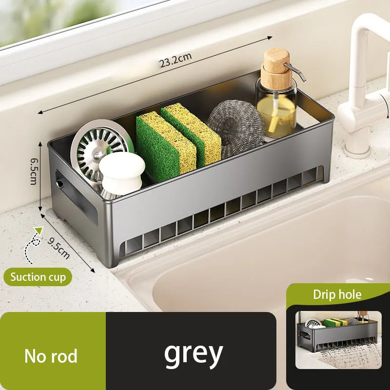 Kitchen Storage Rack Rag Drain Household Sink Sponge Shelf Faucet Dishwasher Sink Multi-function Storage Tool