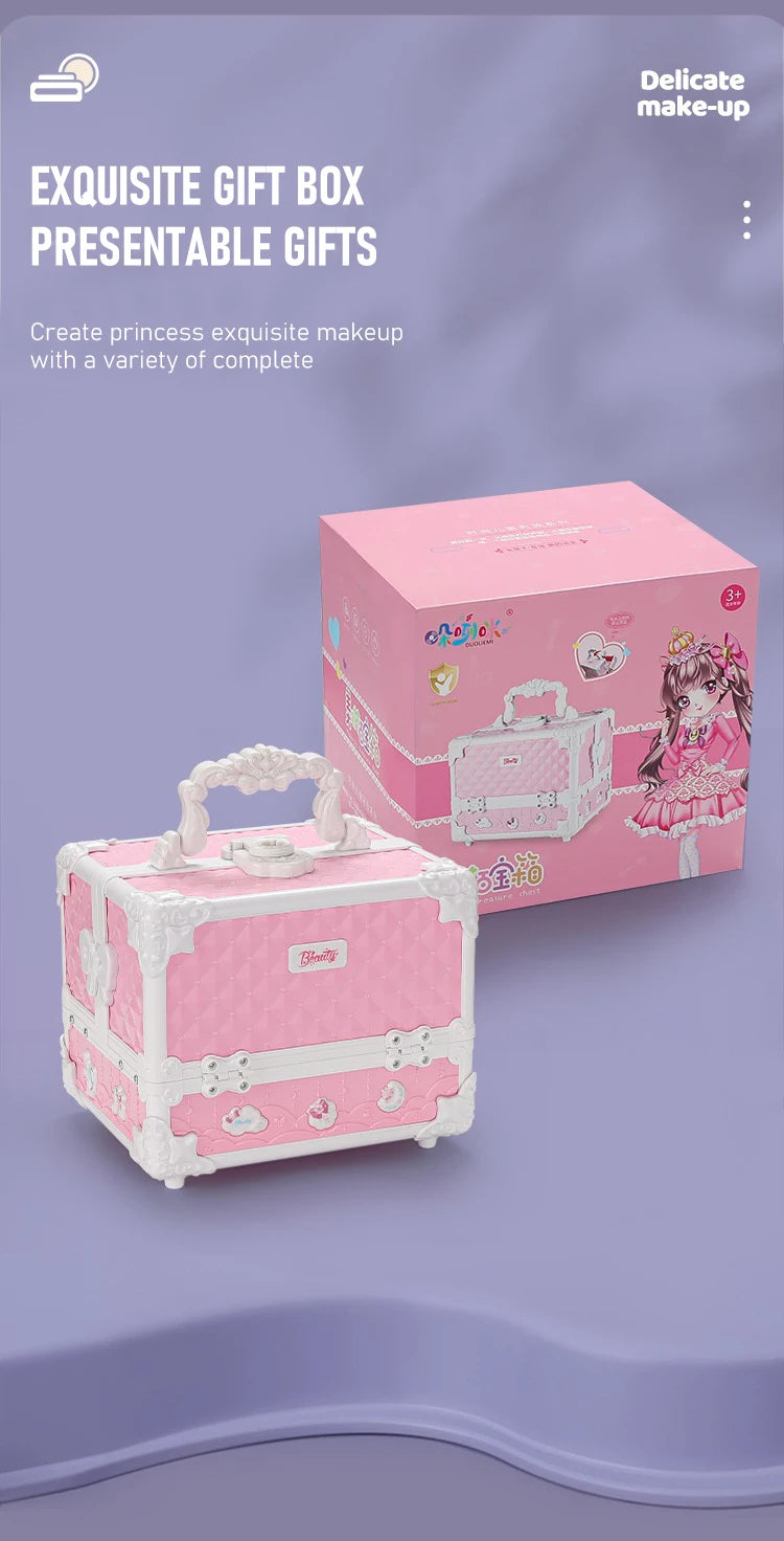 Kids Makeup Kit for Little Girls 49 Pcs Washable Makeup Kit Kids Real Girls Makeup Kit with Cosmetic Case ，Birthday Gifts