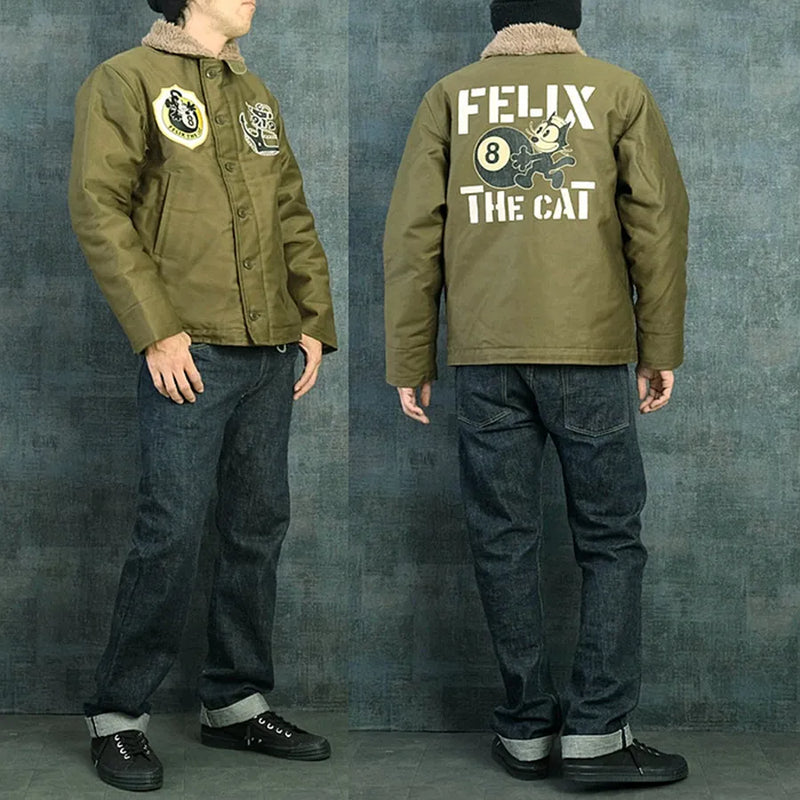 TOYS (Felix) Black "8" US Initial N-1 Navy Model 1943 Deck Clipped Jacket