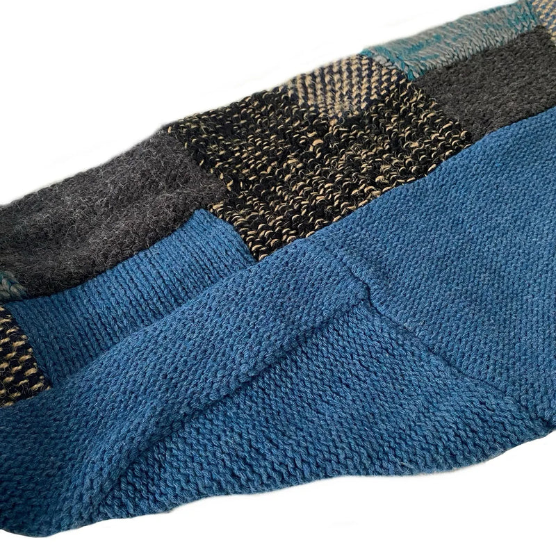 New Spring and Autumn Long Sleeve V-neck Cardigan loose hand-color matching design unique niche tide coat