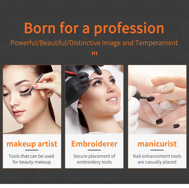 Makeup Train Case Aluminum Alloy Case Pedicure Tool Box with Handle Cosmetic Box Portable Makeup Case Organizer