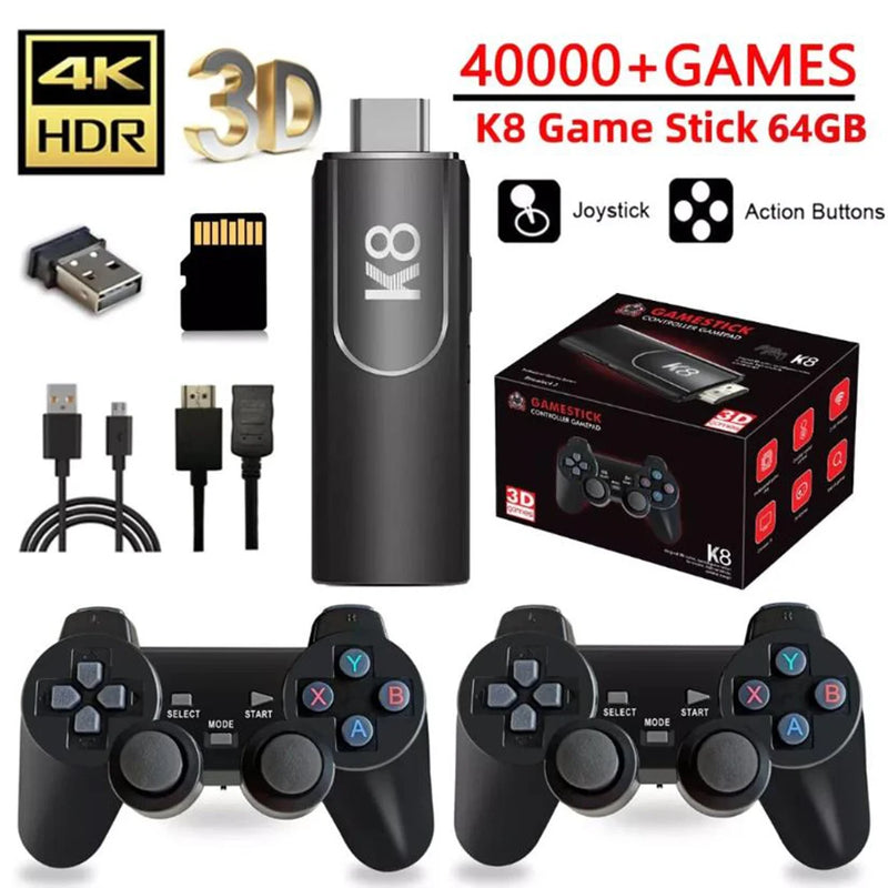 Gaming Console 58000 Games 256G TV Handheld Game Console 4K Wireless Gamepads HDMI-Compatible Wireless Controller for PS1 N64 DC