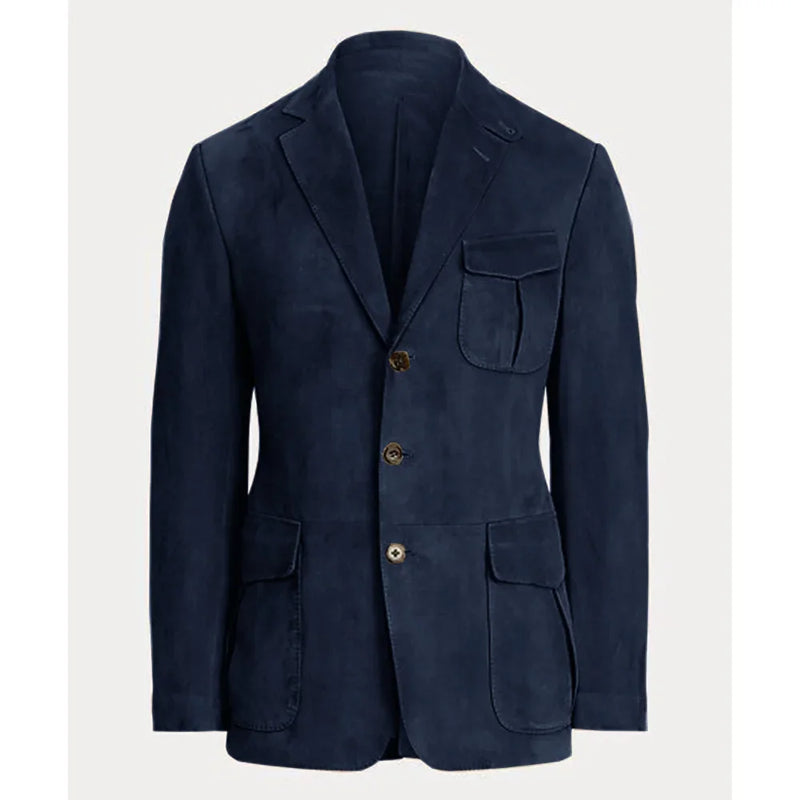 Men's Blazer Suede Casual Jacket Retro Design Single Breasted Notch Lapel Warm Coat For Autumn Winter Coat Formal Business Suit