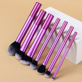 7Pcs/Set Soft Makeup Brush Kit Synthetic Hair Easy To Clean Blush Brush Concealer Brush Eye Shadow Brush Cosmetic Makeup Tools