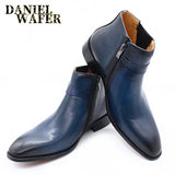 Comfy Genuine Leather Buckle Strap Ankle Boots Men’s Formal Business Office Daily Commute Wedding Party Travel Shoes