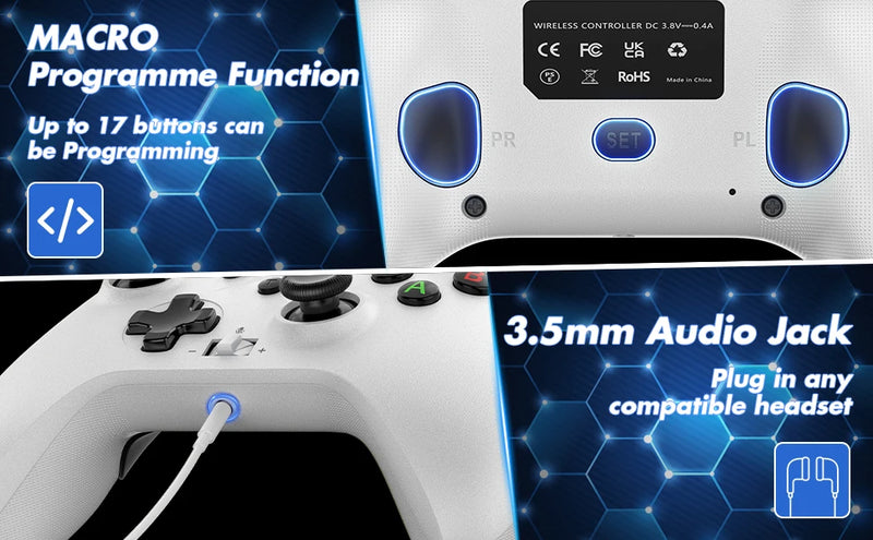 Gaming Controller for Xbox One/Series S/X/PC Console Joystick Wireless 2.4G Remote Control Gamepad supports Windows 7/8/10 Above