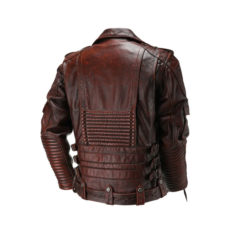 Copersian Men's Natural Leather Motorcycle Jacket Top Layer Causal Vintage Retro Moto Suit Leather Coat  Dropshipping Factory