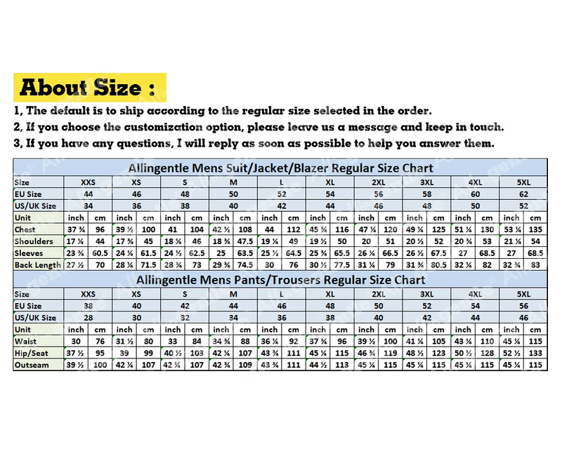 Pantsuit 2 Piece Set For Men Regular Fit Suit Double-Breasted Blazer Mens Office Wedding Outfit Customize